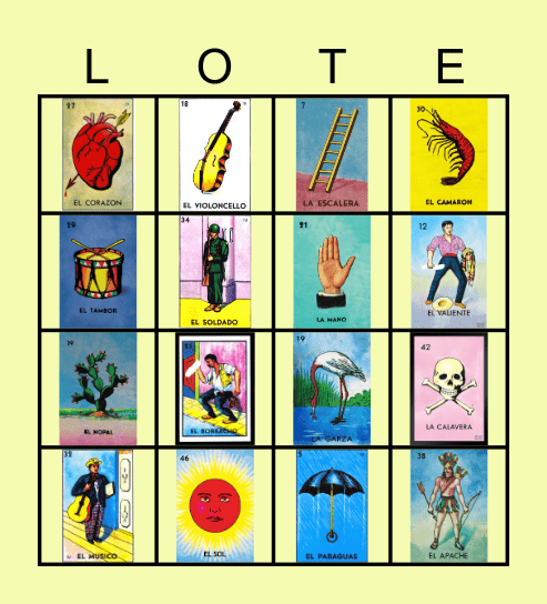 La lotería Bingo Card