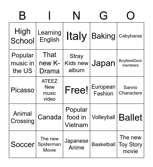 I'm curious about Bingo Card