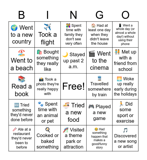 Back to school bingo! Bingo Card