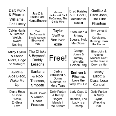 Round 4: Collaborations Bingo Card
