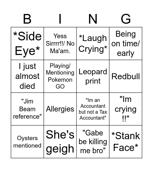 Jazz  Bingo Card