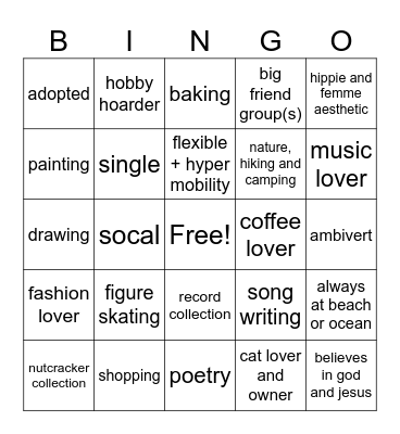 lisa’s bingo Card