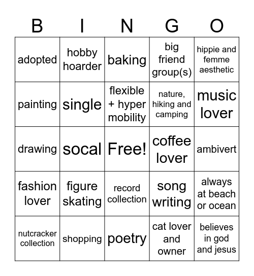 lisa’s bingo Card