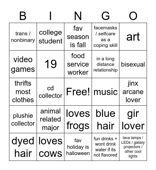 Morgan Bingo Card