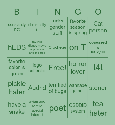 Echo’s Bingo <3 Bingo Card