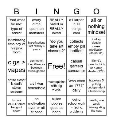 ozy bingo Card
