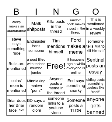 CYS 503 BINGO Card