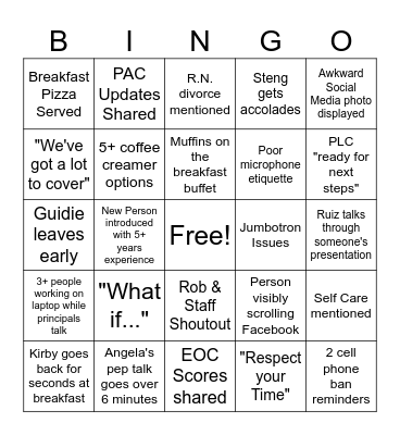B2S 2026 Bingo Card