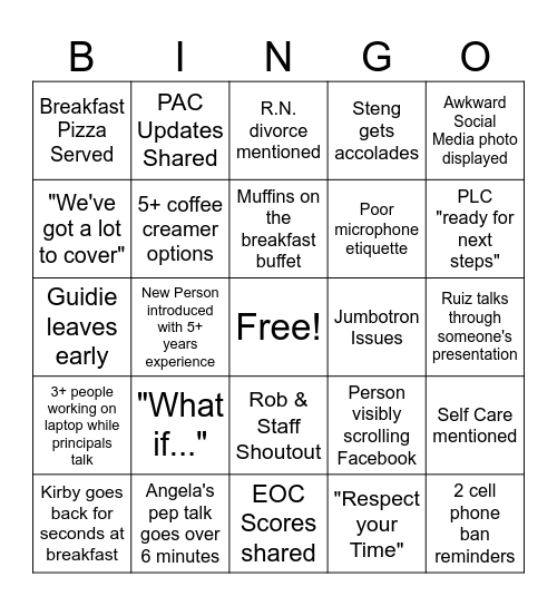 B2S 2026 Bingo Card