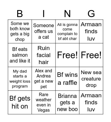 End of Year Bingo (Liya) Bingo Card
