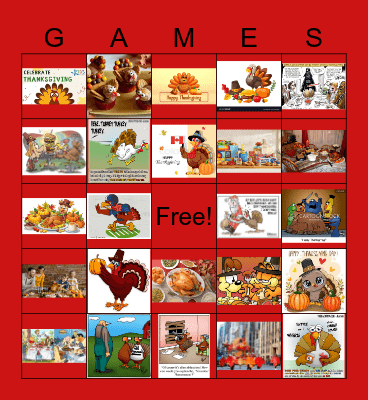 thanksgiving Bingo Card