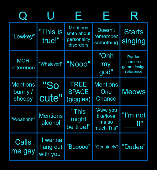 MichealCycael Bingo Card