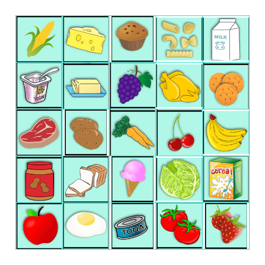 Grocery Store Bingo Card