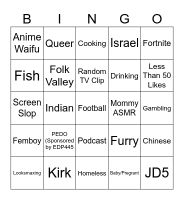 Instagram Reels Bingo Card