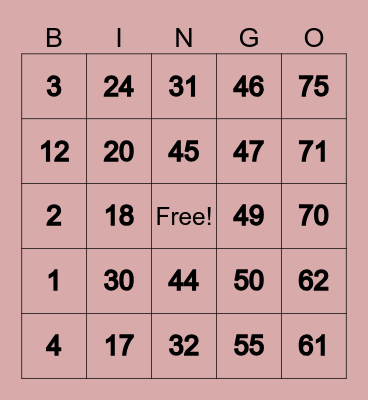 Bingo Card