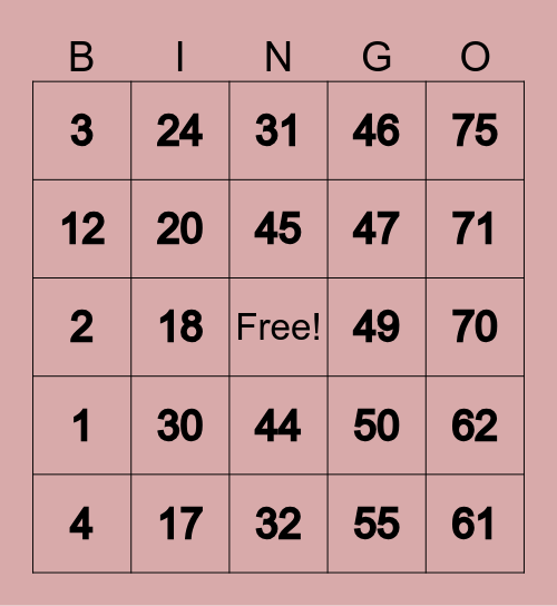 Bingo Card