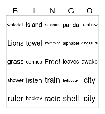 A Harvard 2b Bingo Card