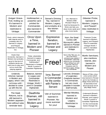 Banned Bingo Card
