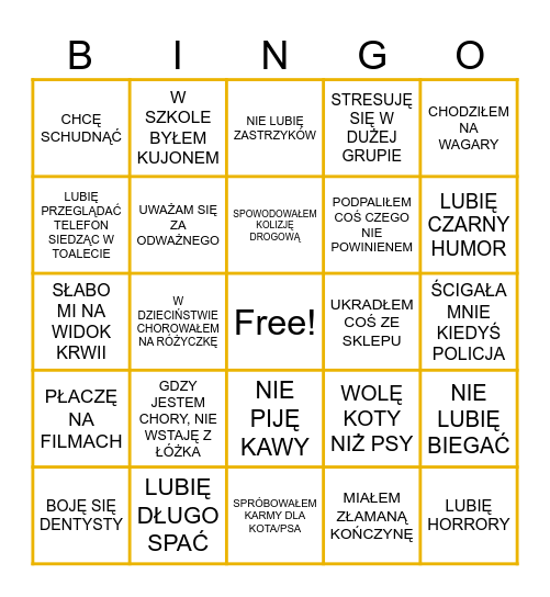 URODZINOWE BINGO ASI Bingo Card