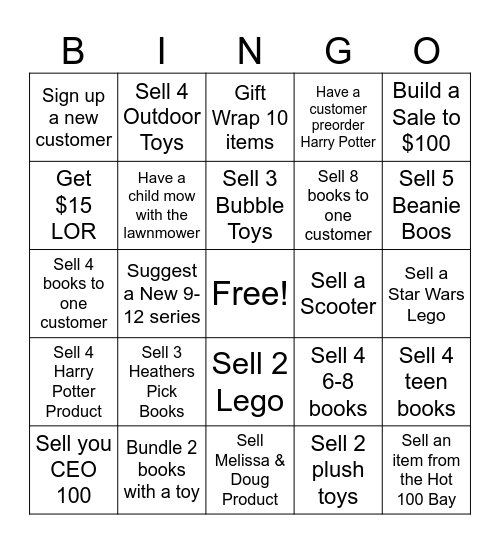 Kids Bingo Card