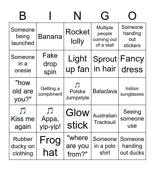 ✨  Rave Bingo  ✨ Bingo Card