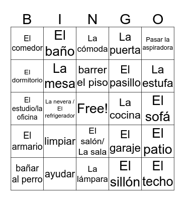 Landen bingo Card