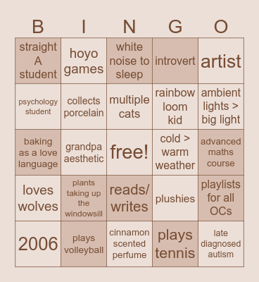 moren's bingo card ⋆.˚ Bingo Card
