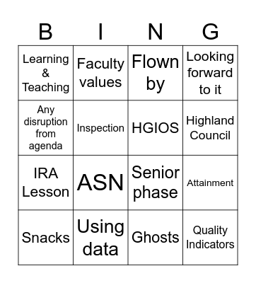 BDT Bingo Card