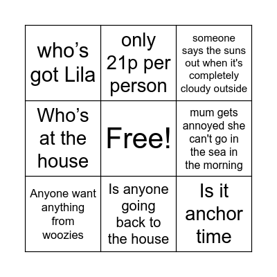 Beer Bingo Card