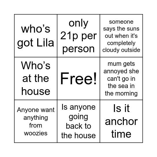 Beer Bingo Card