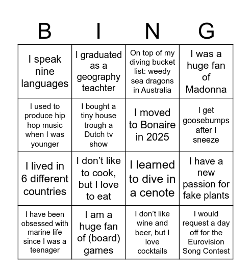 Sweet Lemon Bingo Card