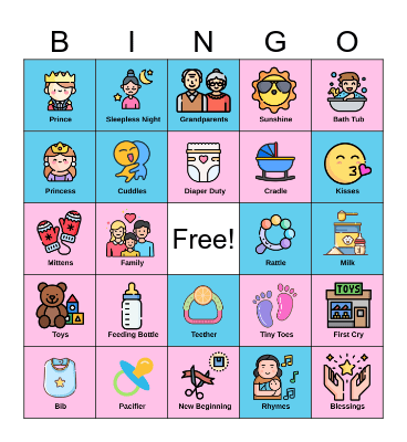 Baby Shower Bingo Card