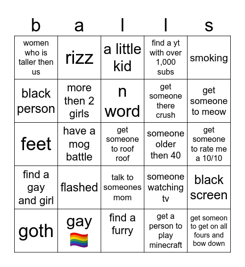 omgle bingo#1 Bingo Card