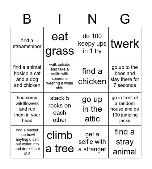 VILLAGE Bingo Card