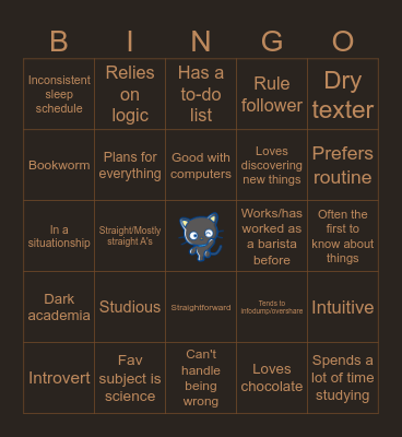 TAoHK&I Kinnies - Chococat Bingo Card