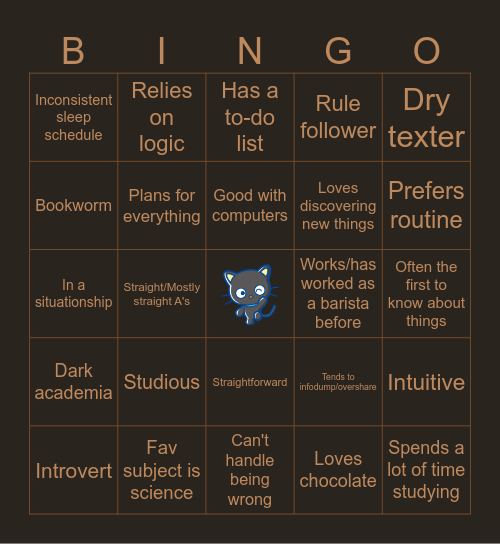 TAoHK&I Kinnies - Chococat Bingo Card