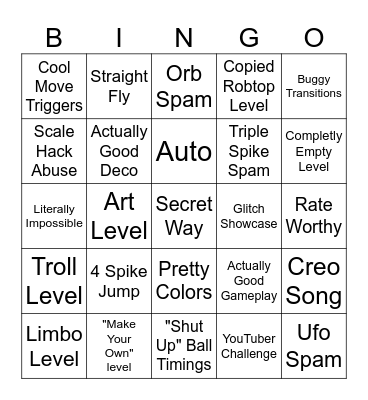 RECENT TAB! Bingo Card