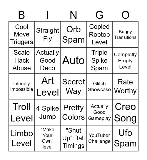 RECENT TAB! Bingo Card