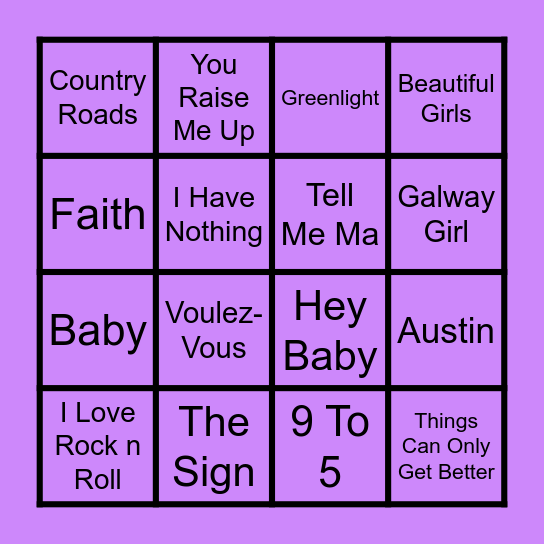 Cam Bingo 7 (Game 3) Bingo Card