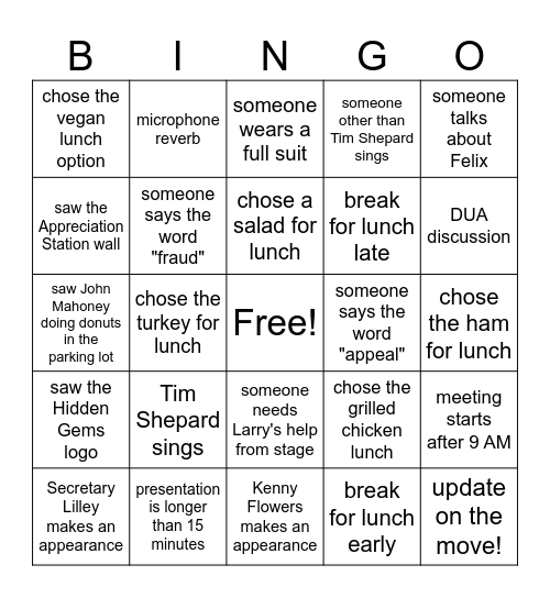 Hidden Gems of DES Bingo Card
