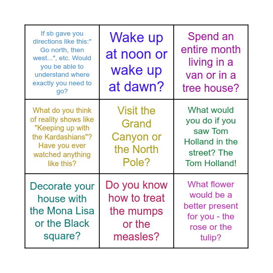 Articles Bingo Card