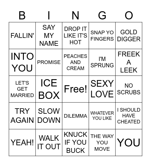 Y2K - X MARKS THE SPOT Bingo Card