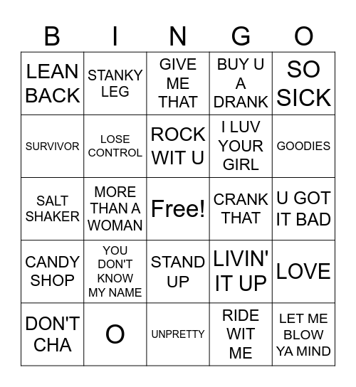 Y2K - BLACKOUT Bingo Card