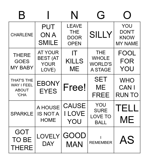R&B BINGO - X MARKS THE SPOT Bingo Card