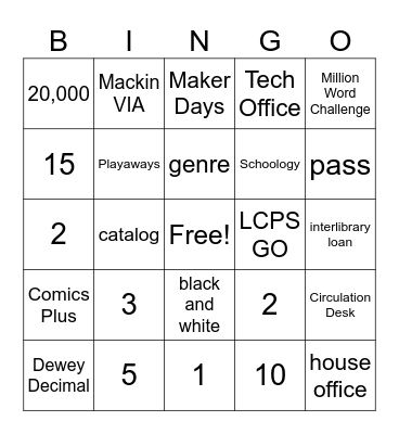 Bingo - Library Orientation Edition! Bingo Card
