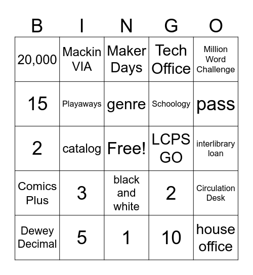 Bingo - Library Orientation Edition! Bingo Card