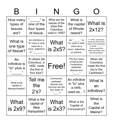 Review - C3 W01 Bingo Card
