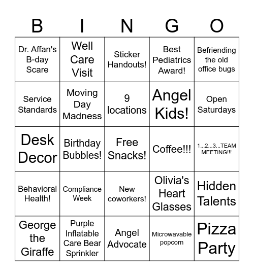 ANGEL KIDS BINGO :) Bingo Card