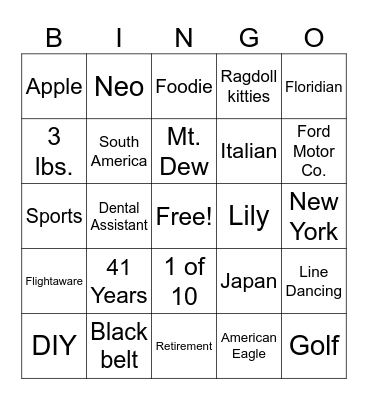 The People Behind the Work Bingo Card
