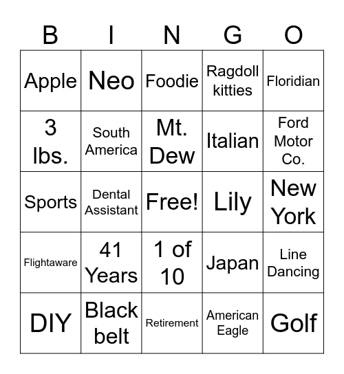 The People Behind the Work Bingo Card